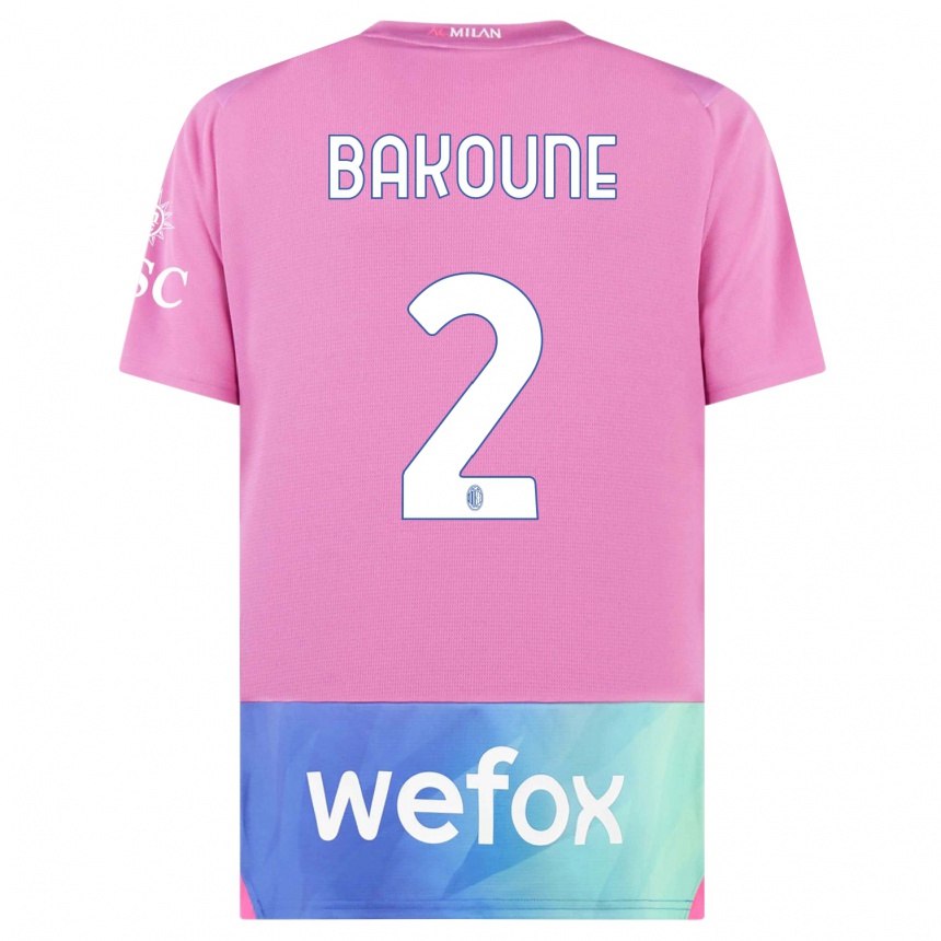 Niño Fútbol Camiseta Adam Bakoune #2 Rosado Morado Equipación Tercera 2023/24 México