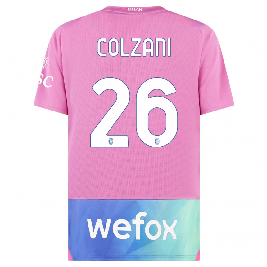 Niño Fútbol Camiseta Edoardo Colzani #26 Rosado Morado Equipación Tercera 2023/24 México