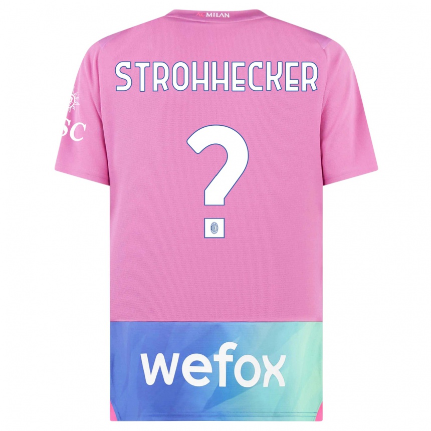 Niño Fútbol Camiseta Riccardo Strohhecker #0 Rosado Morado Equipación Tercera 2023/24 México