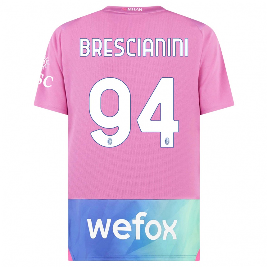 Niño Fútbol Camiseta Marco Brescianini #94 Rosado Morado Equipación Tercera 2023/24 México