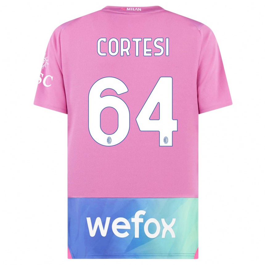 Niño Fútbol Camiseta Selena Cortesi #64 Rosado Morado Equipación Tercera 2023/24 México