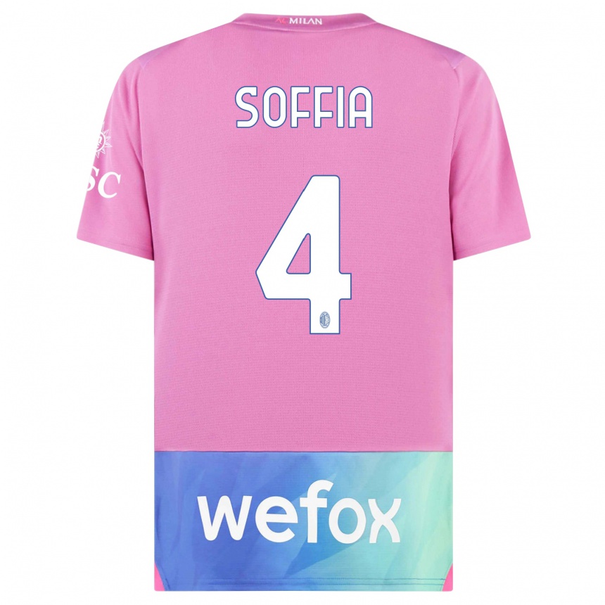 Niño Fútbol Camiseta Angelica Soffia #4 Rosado Morado Equipación Tercera 2023/24 México