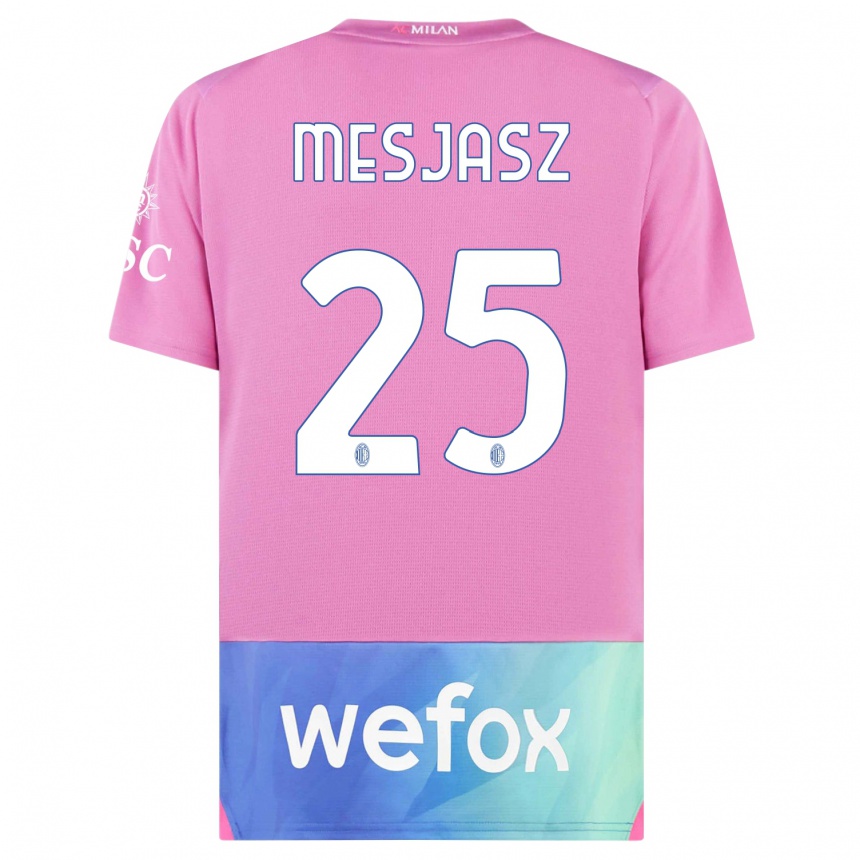 Niño Fútbol Camiseta Malgorzata Mesjasz #25 Rosado Morado Equipación Tercera 2023/24 México