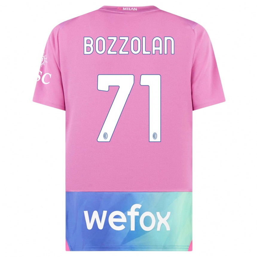 Niño Fútbol Camiseta Andrea Bozzolan #71 Rosado Morado Equipación Tercera 2023/24 México