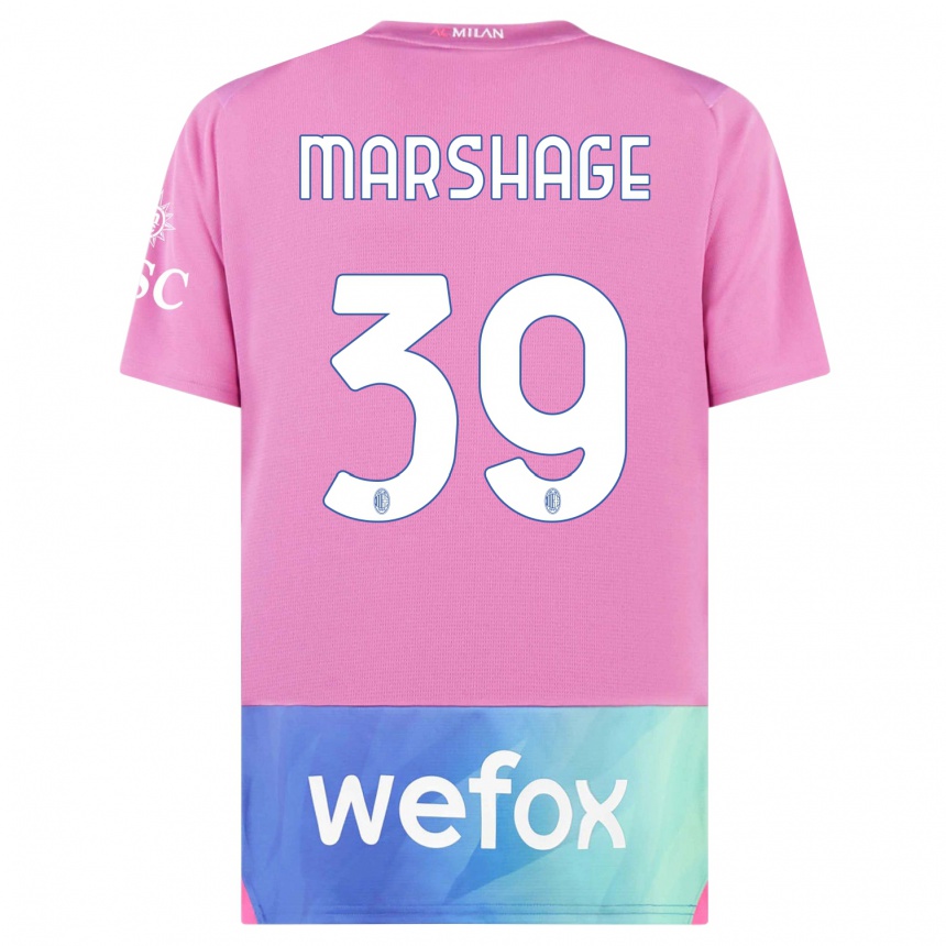 Niño Fútbol Camiseta Wilgot Marshage #39 Rosado Morado Equipación Tercera 2023/24 México