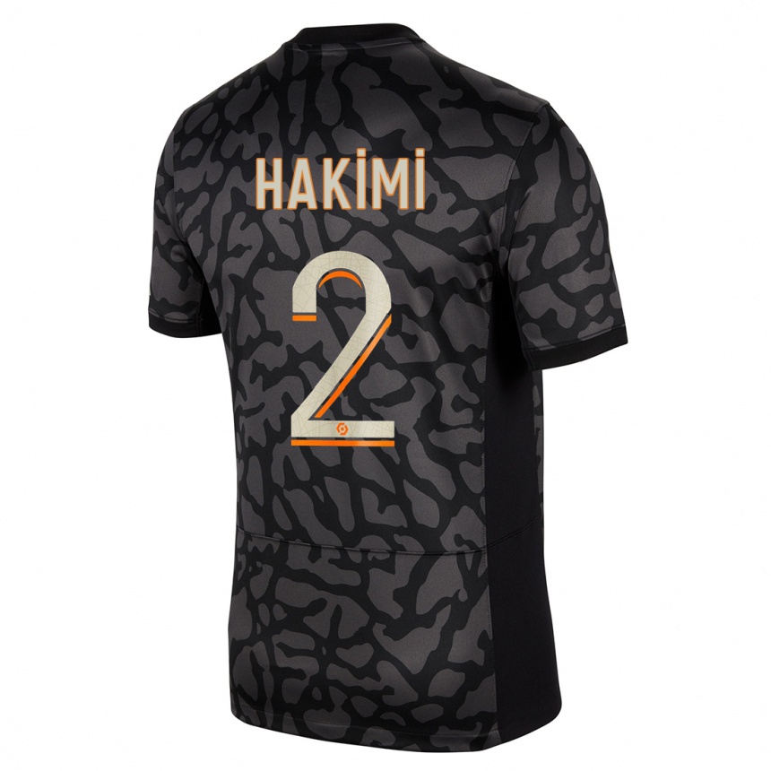 Niño Fútbol Camiseta Achraf Hakimi #2 Negro Equipación Tercera 2023/24 México