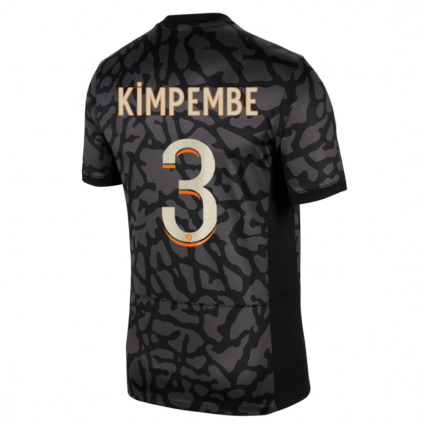 Niño Fútbol Camiseta Presnel Kimpembe #3 Negro Equipación Tercera 2023/24 México