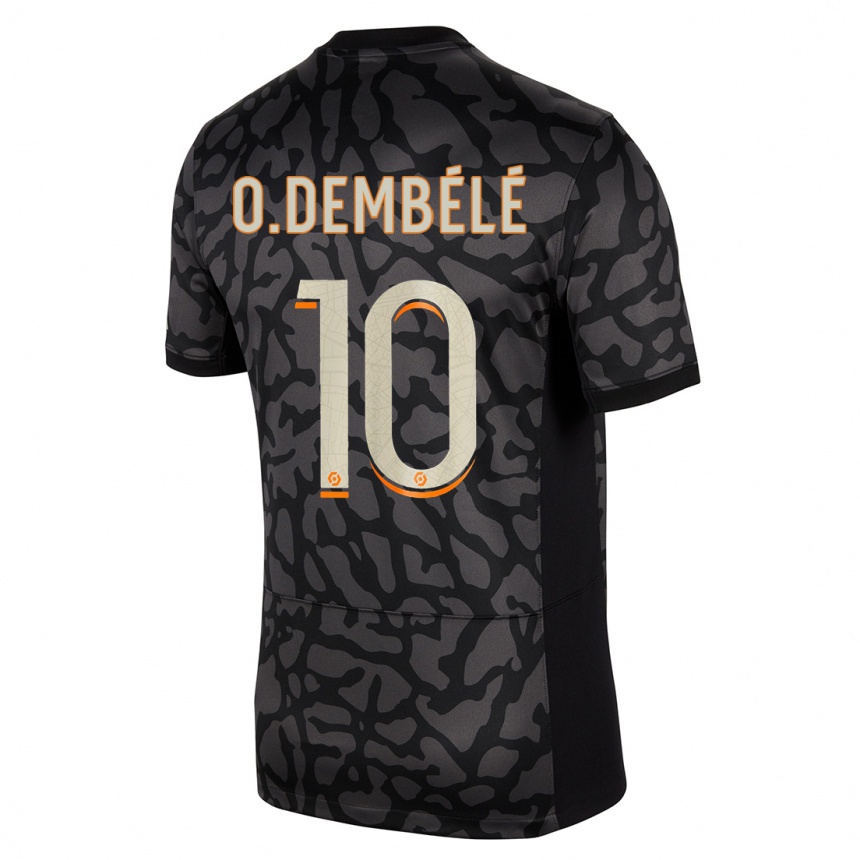 Niño Fútbol Camiseta Ousmane Dembele #10 Negro Equipación Tercera 2023/24 México