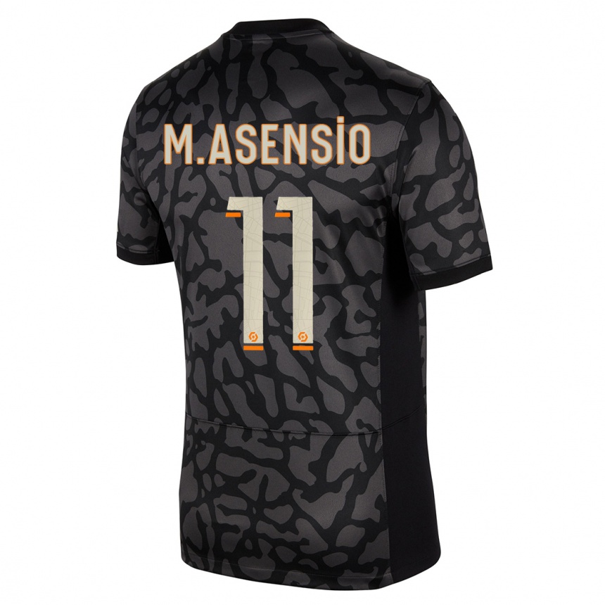 Niño Fútbol Camiseta Marco Asensio #11 Negro Equipación Tercera 2023/24 México