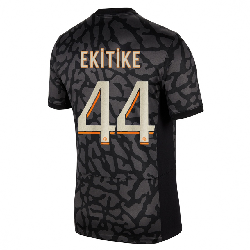 Niño Fútbol Camiseta Hugo Ekitike #44 Negro Equipación Tercera 2023/24 México