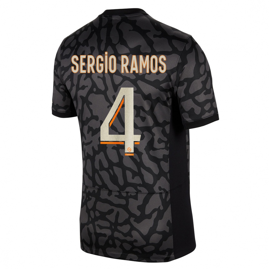 Niño Fútbol Camiseta Sergio Ramos #4 Negro Equipación Tercera 2023/24 México