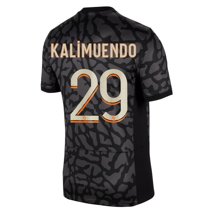 Niño Fútbol Camiseta Arnaud Kalimuendo #29 Negro Equipación Tercera 2023/24 México