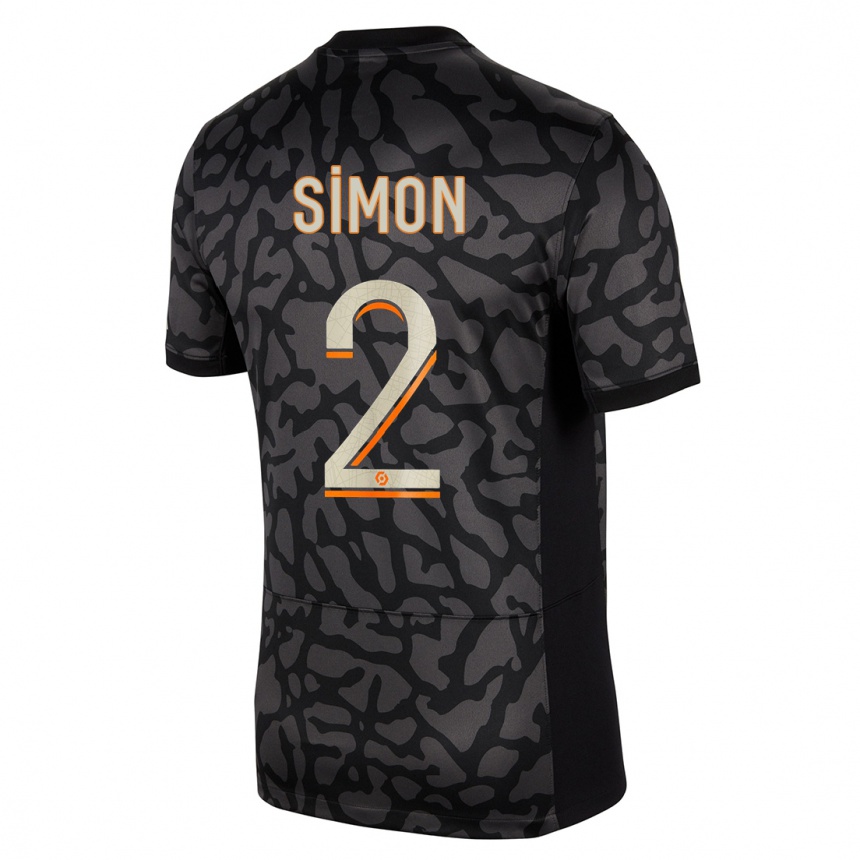 Niño Fútbol Camiseta Benedicte Simon #2 Negro Equipación Tercera 2023/24 México