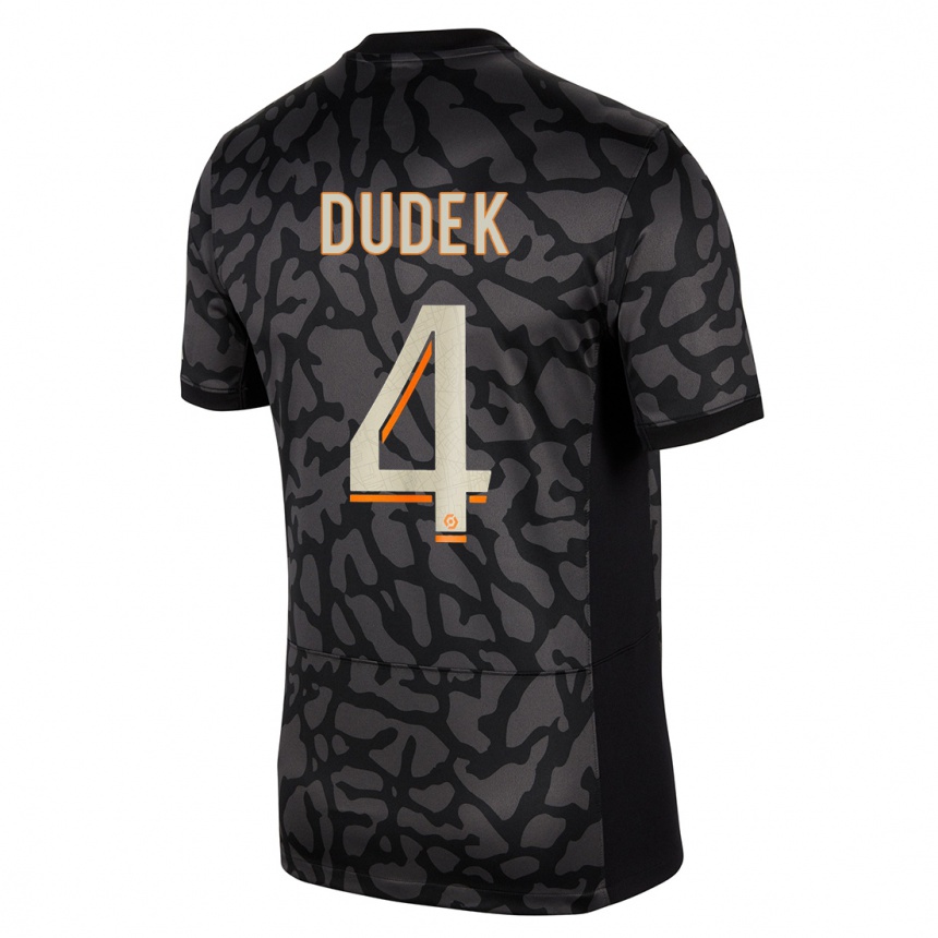 Niño Fútbol Camiseta Paulina Dudek #4 Negro Equipación Tercera 2023/24 México