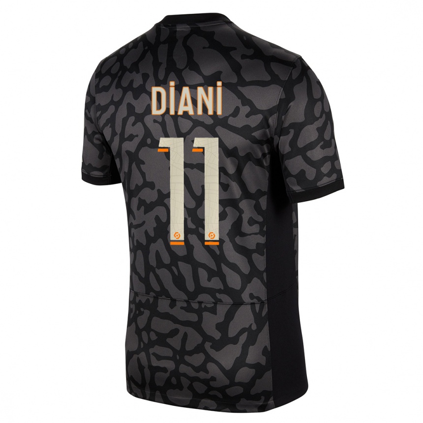 Niño Fútbol Camiseta Kadidiatou Diani #11 Negro Equipación Tercera 2023/24 México