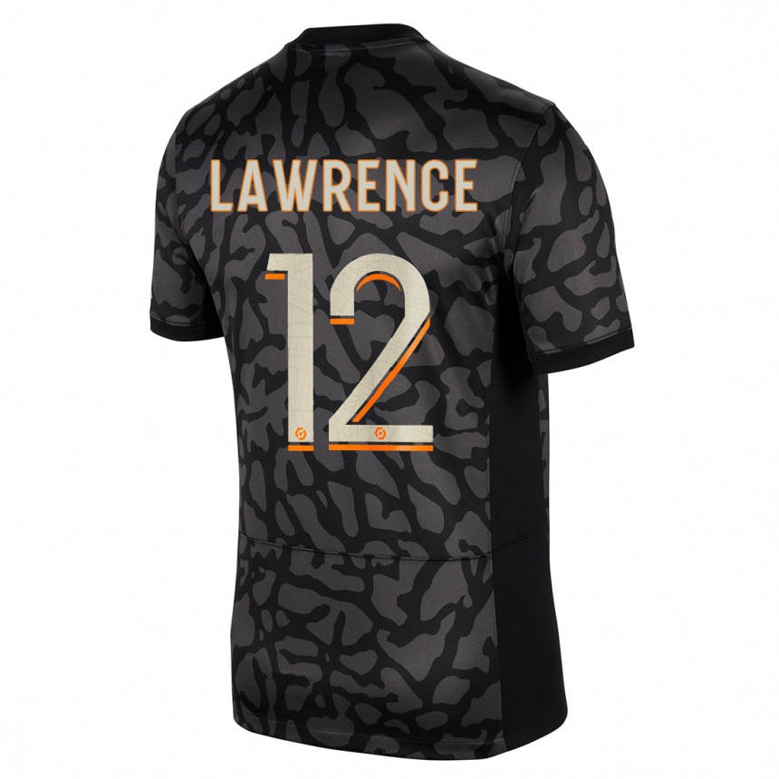 Niño Fútbol Camiseta Ashley Lawrence #12 Negro Equipación Tercera 2023/24 México