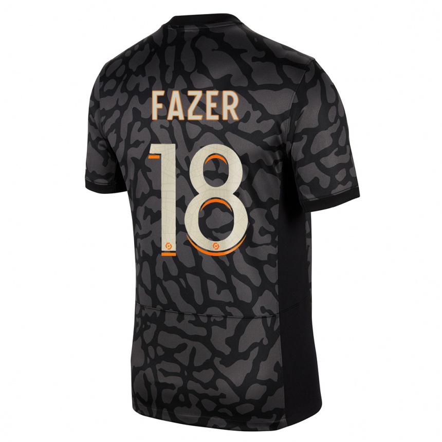 Niño Fútbol Camiseta Laurina Fazer #18 Negro Equipación Tercera 2023/24 México