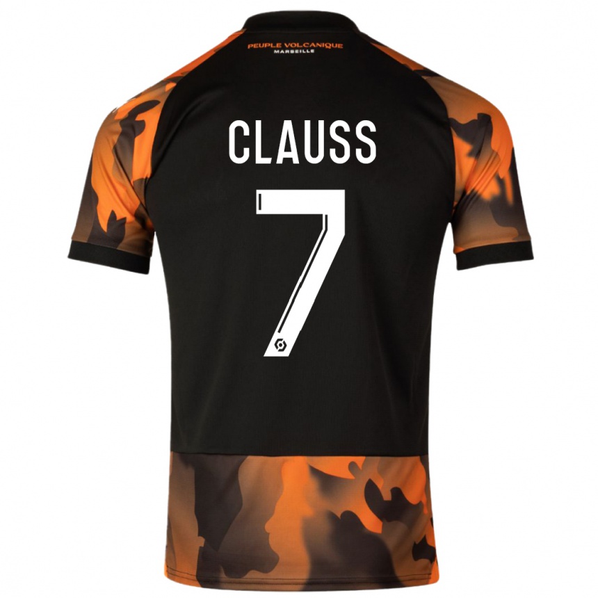 Niño Fútbol Camiseta Jonathan Clauss #7 Negro Naranja Equipación Tercera 2023/24 México