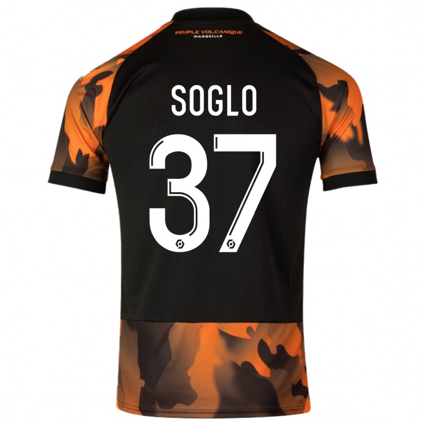 Niño Fútbol Camiseta Emran Soglo #37 Negro Naranja Equipación Tercera 2023/24 México