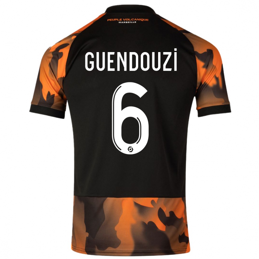 Niño Fútbol Camiseta Matteo Guendouzi #6 Negro Naranja Equipación Tercera 2023/24 México