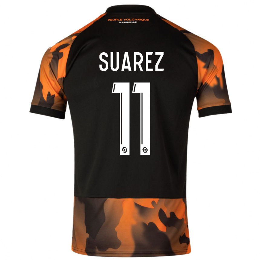 Niño Fútbol Camiseta Luis Suarez #11 Negro Naranja Equipación Tercera 2023/24 México