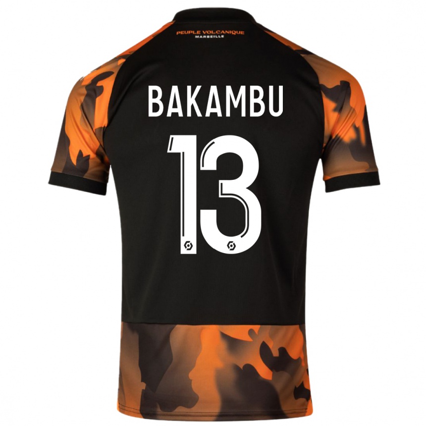 Niño Fútbol Camiseta Cedric Bakambu #13 Negro Naranja Equipación Tercera 2023/24 México