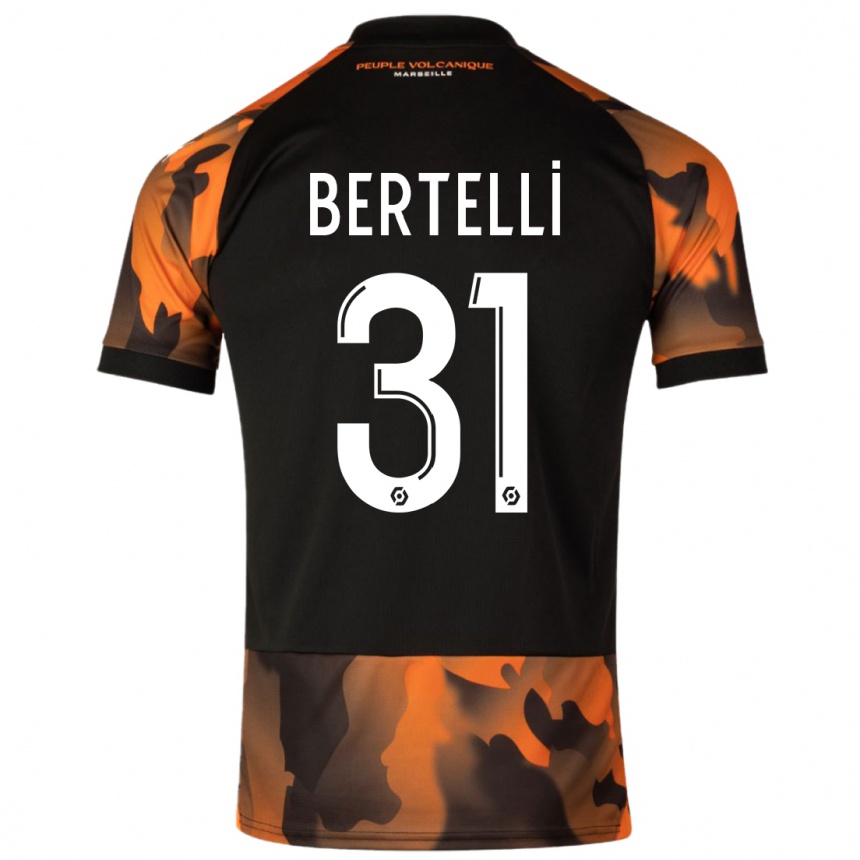 Niño Fútbol Camiseta Ugo Bertelli #31 Negro Naranja Equipación Tercera 2023/24 México