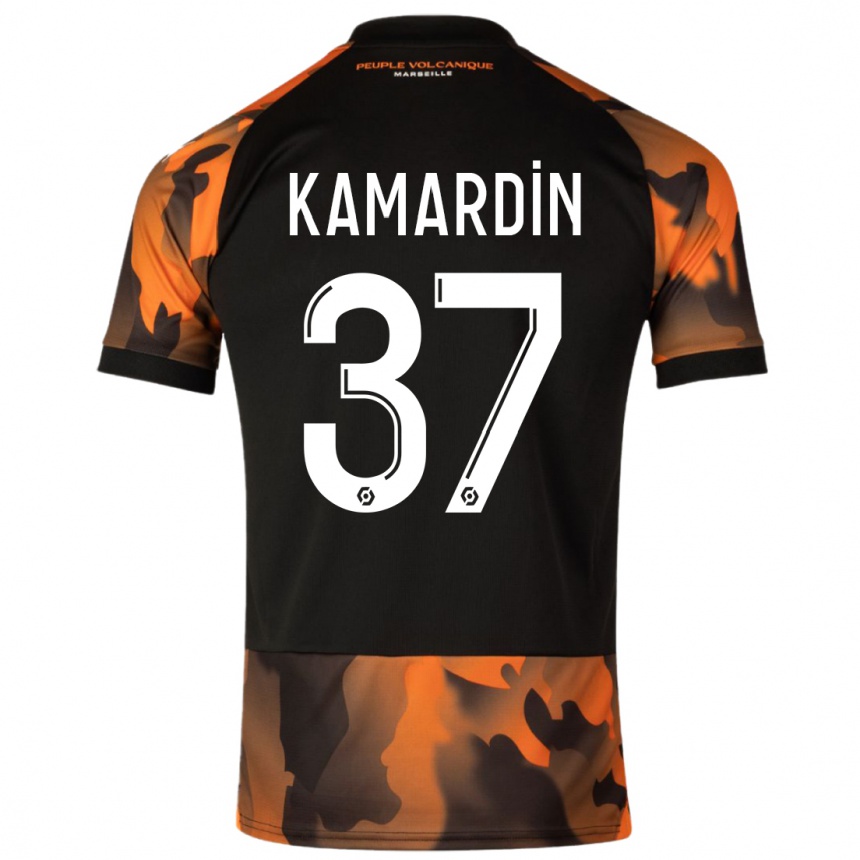 Niño Fútbol Camiseta Aaron Kamardin #37 Negro Naranja Equipación Tercera 2023/24 México