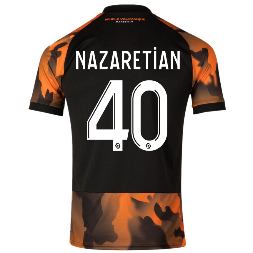 Niño Fútbol Camiseta Manuel Nazaretian #40 Negro Naranja Equipación Tercera 2023/24 México