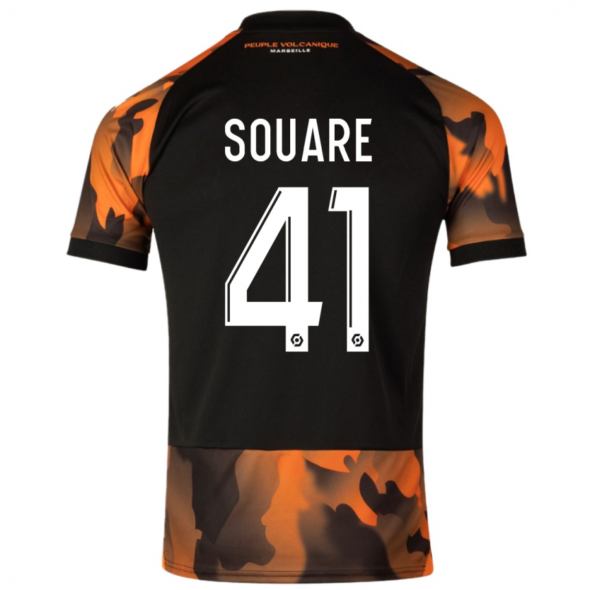 Niño Fútbol Camiseta Cheick Souare #41 Negro Naranja Equipación Tercera 2023/24 México