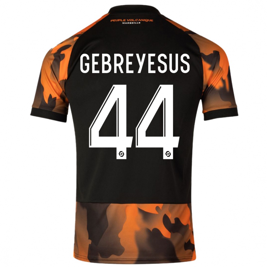 Niño Fútbol Camiseta Esey Gebreyesus #44 Negro Naranja Equipación Tercera 2023/24 México