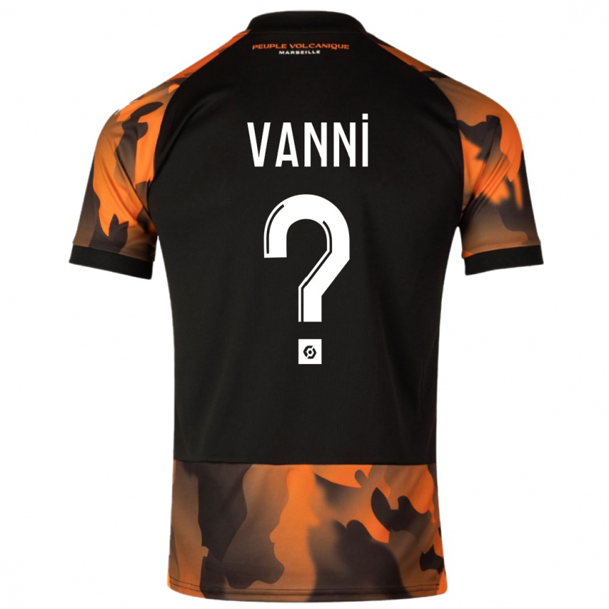 Niño Fútbol Camiseta Fabio Vanni #0 Negro Naranja Equipación Tercera 2023/24 México