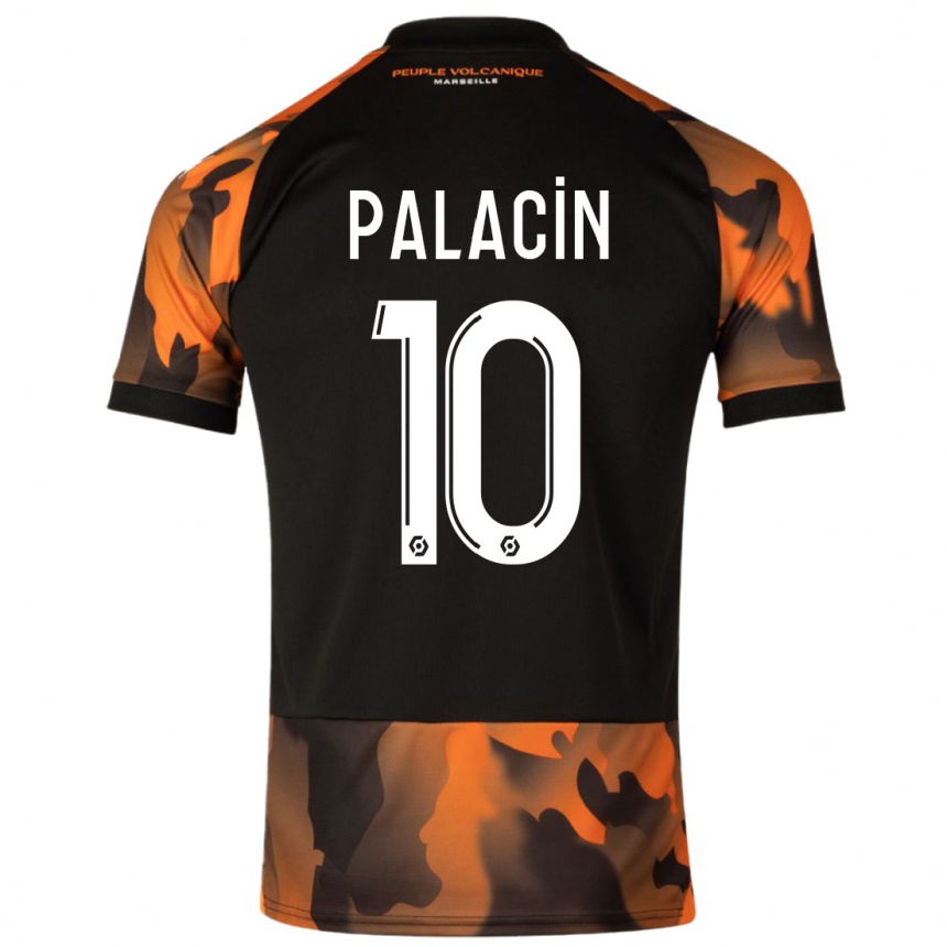 Niño Fútbol Camiseta Sara Palacin #10 Negro Naranja Equipación Tercera 2023/24 México