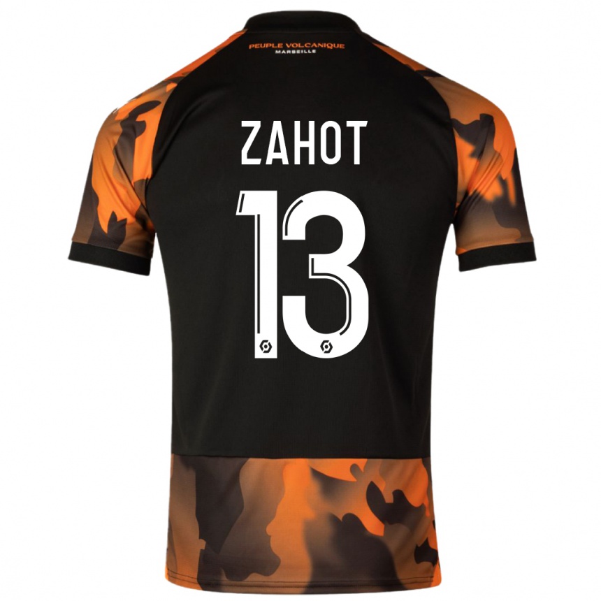 Niño Fútbol Camiseta Sarah Zahot #13 Negro Naranja Equipación Tercera 2023/24 México