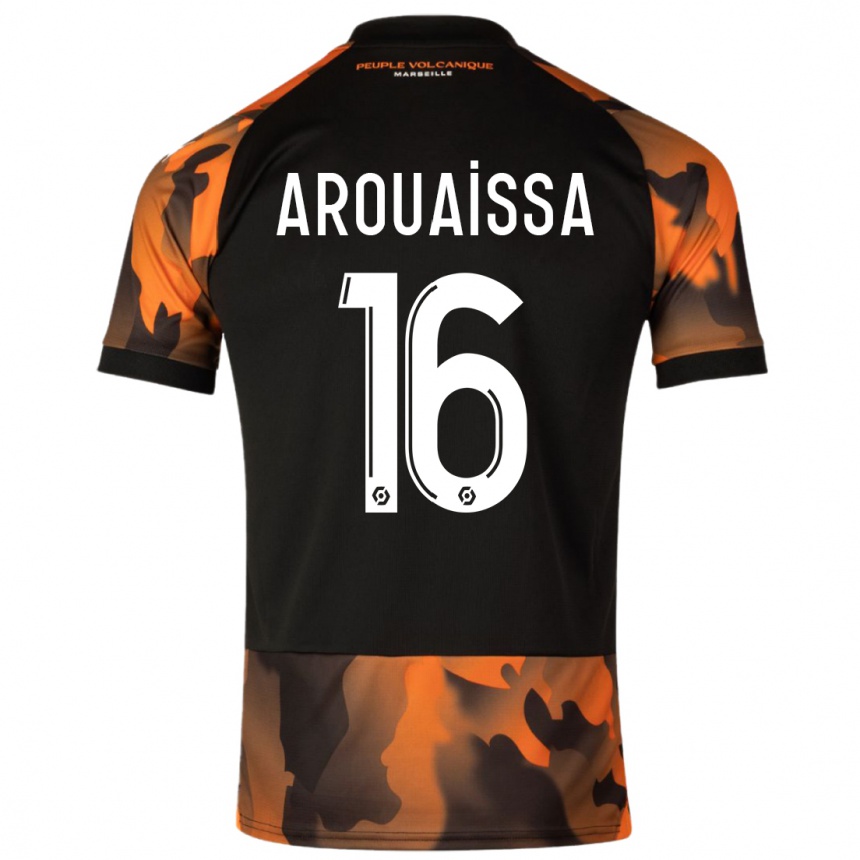 Niño Fútbol Camiseta Ines Arouaissa #16 Negro Naranja Equipación Tercera 2023/24 México