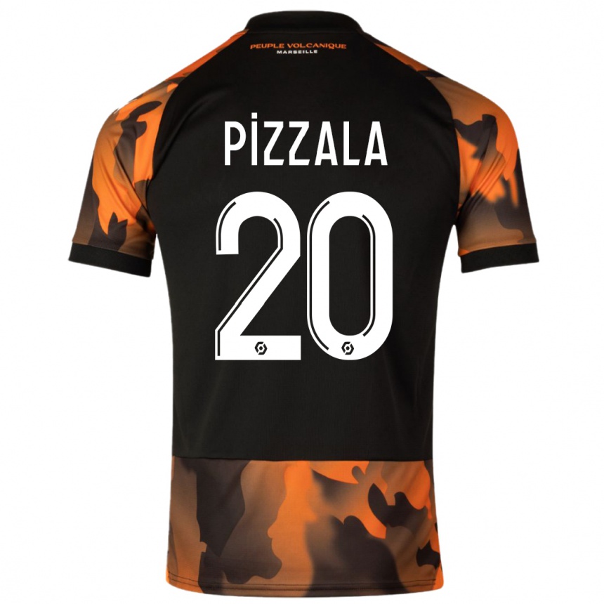 Niño Fútbol Camiseta Caroline Pizzala #20 Negro Naranja Equipación Tercera 2023/24 México