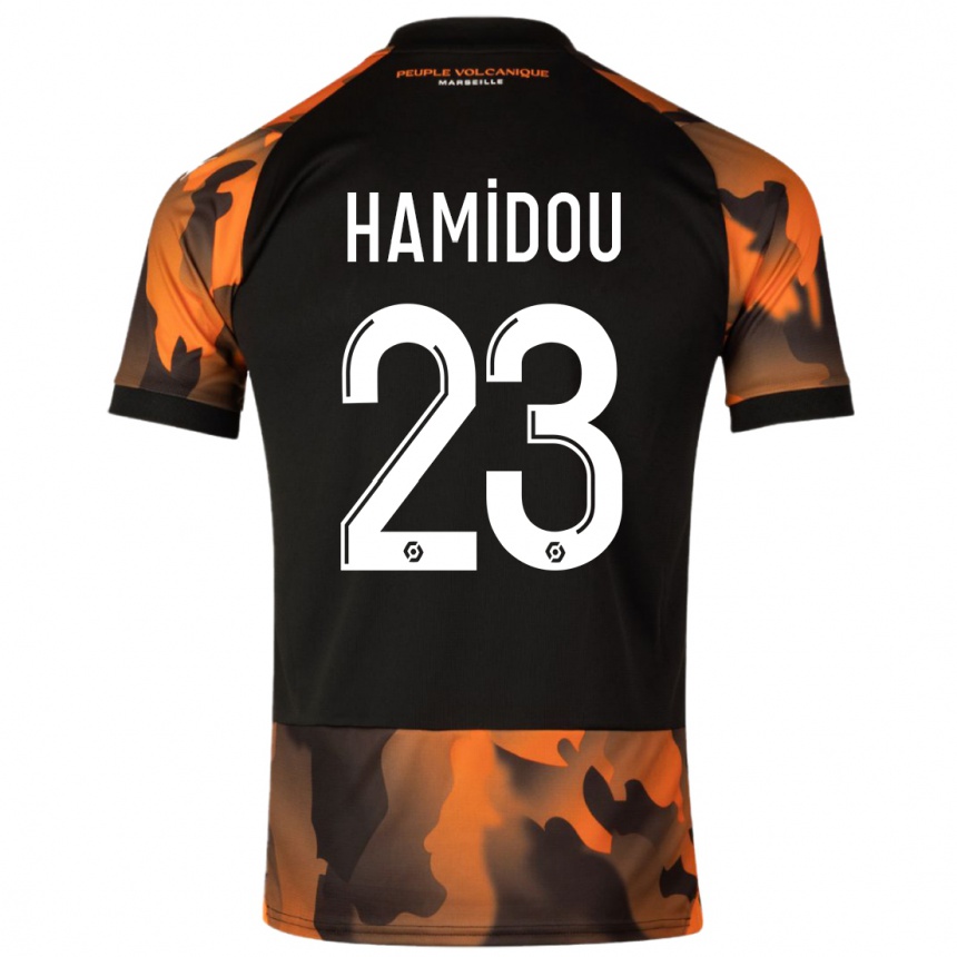 Niño Fútbol Camiseta Jamila Hamidou #23 Negro Naranja Equipación Tercera 2023/24 México