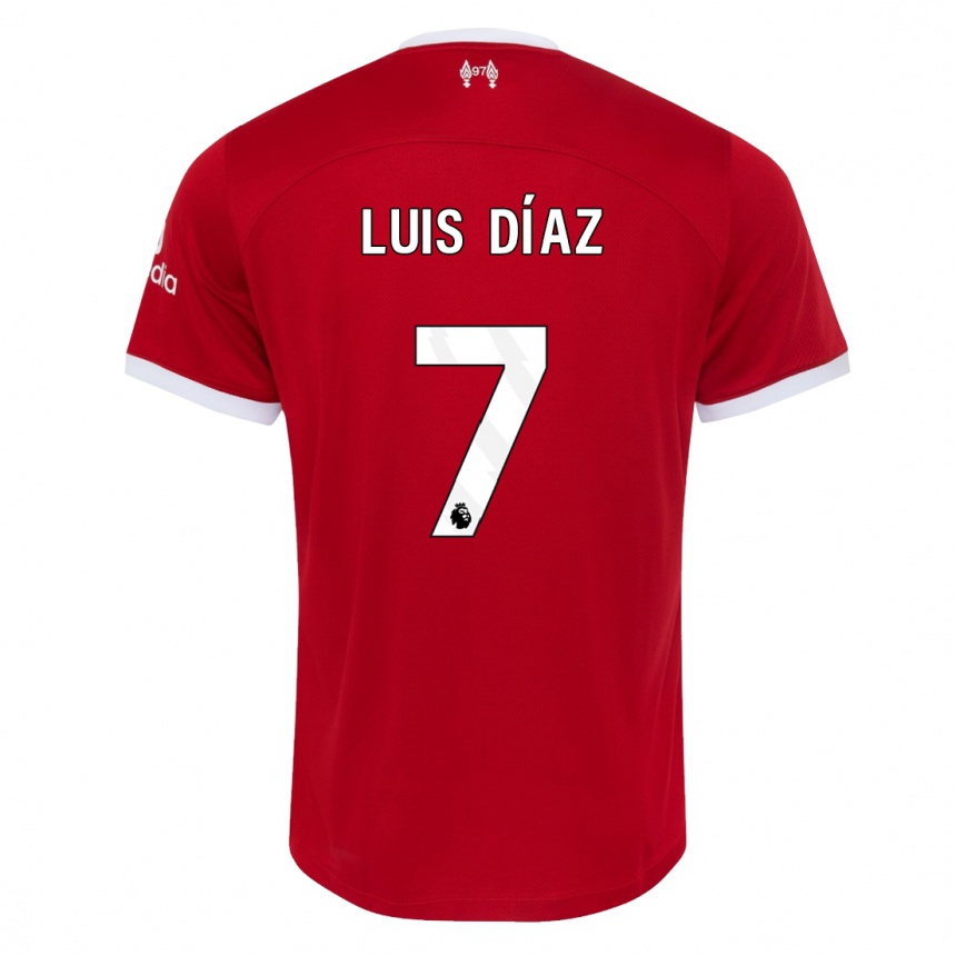 Hombre Fútbol Camiseta Luis Diaz #7 Rojo 1ª Equipación 2023/24 México