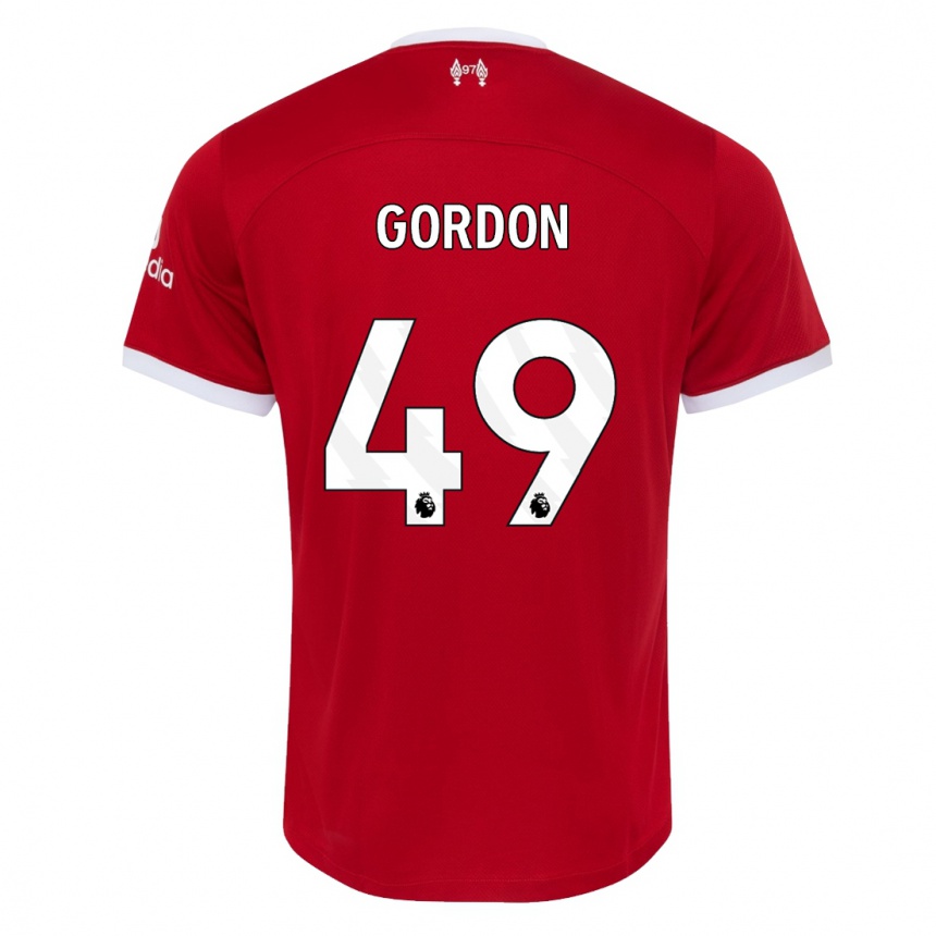 Hombre Fútbol Camiseta Kaide Gordon #49 Rojo 1ª Equipación 2023/24 México