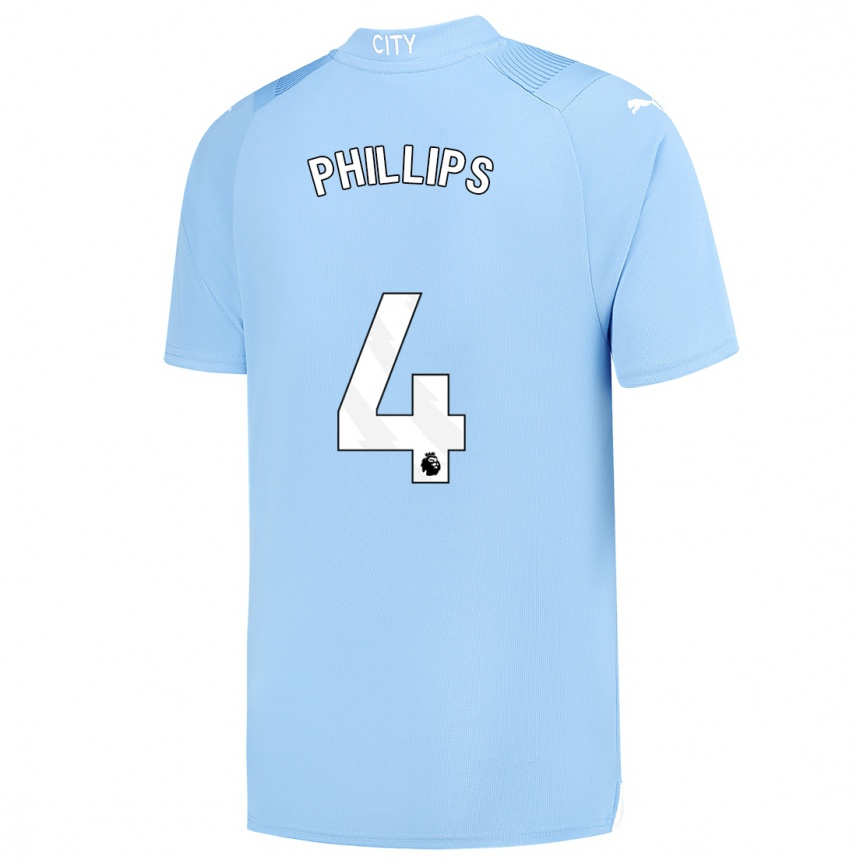 Hombre Fútbol Camiseta Kalvin Phillips #4 Azul Claro 1ª Equipación 2023/24 México