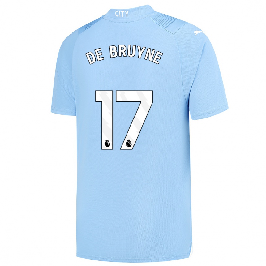Hombre Fútbol Camiseta Kevin De Bruyne #17 Azul Claro 1ª Equipación 2023/24 México
