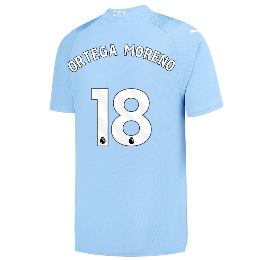 Hombre Fútbol Camiseta Stefan Ortega Moreno #18 Azul Claro 1ª Equipación 2023/24 México