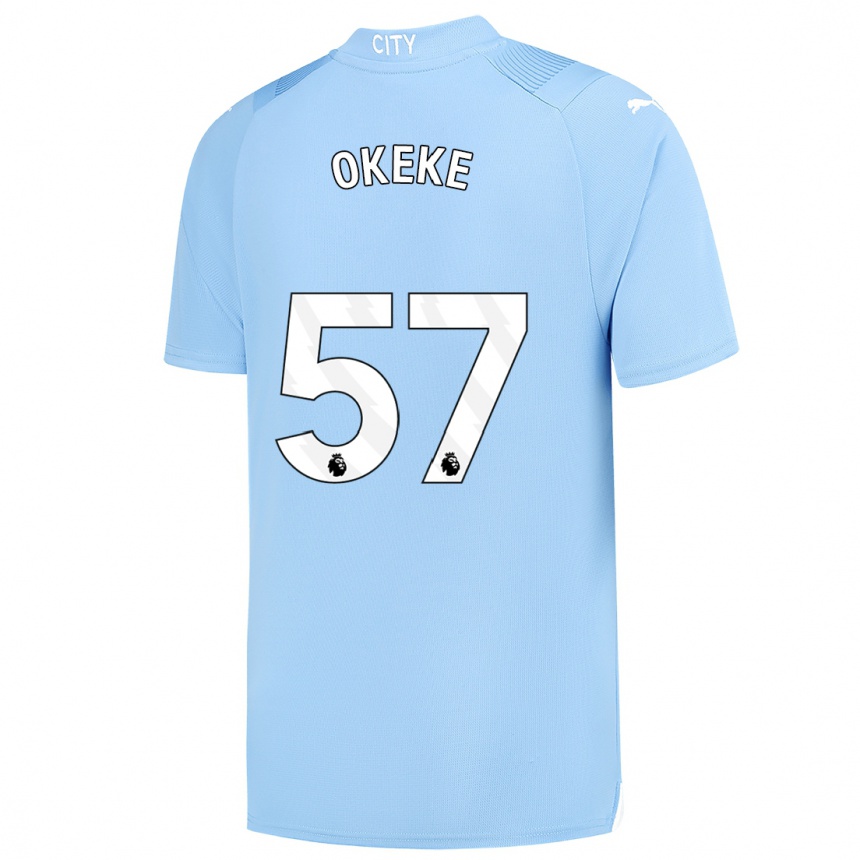 Hombre Fútbol Camiseta Michael Okeke #57 Azul Claro 1ª Equipación 2023/24 México