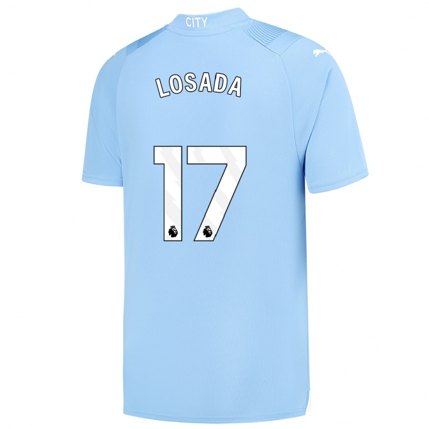 Hombre Fútbol Camiseta Vicky Losada #17 Azul Claro 1ª Equipación 2023/24 México