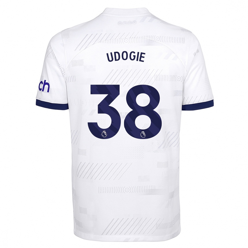 Hombre Fútbol Camiseta Destiny Udogie #38 Blanco 1ª Equipación 2023/24 México