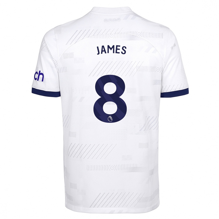 Hombre Fútbol Camiseta Angharad James #8 Blanco 1ª Equipación 2023/24 México