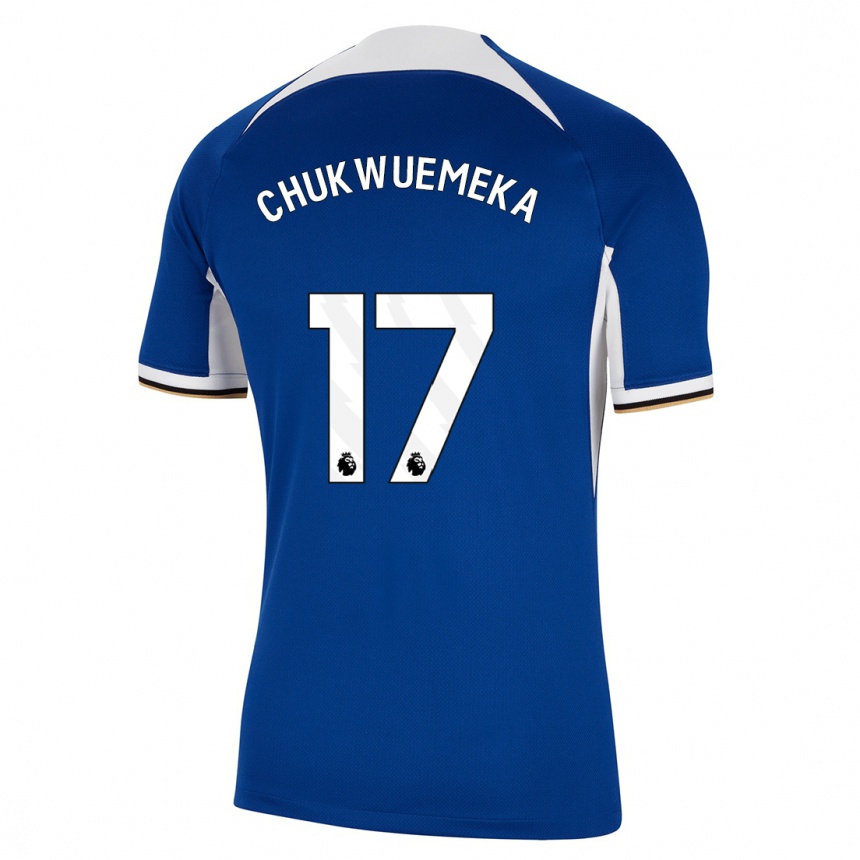 Hombre Fútbol Camiseta Carney Chukwuemeka #17 Azul 1ª Equipación 2023/24 México