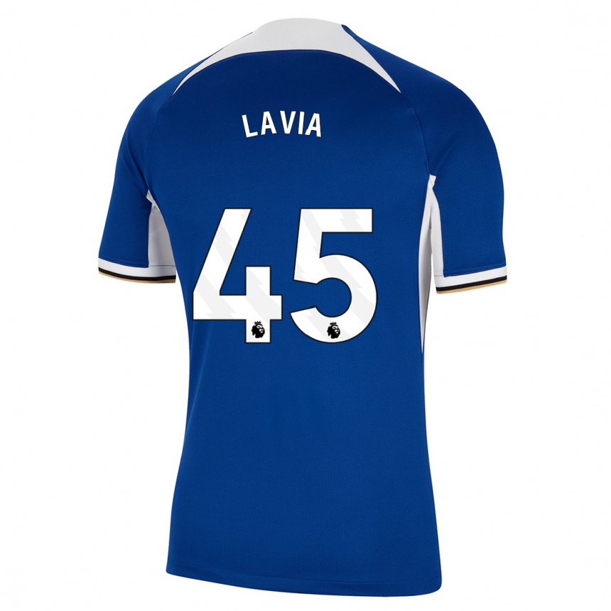 Hombre Fútbol Camiseta Roméo Lavia #45 Azul 1ª Equipación 2023/24 México