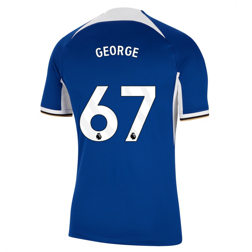 Hombre Fútbol Camiseta Tyrique George #67 Azul 1ª Equipación 2023/24 México