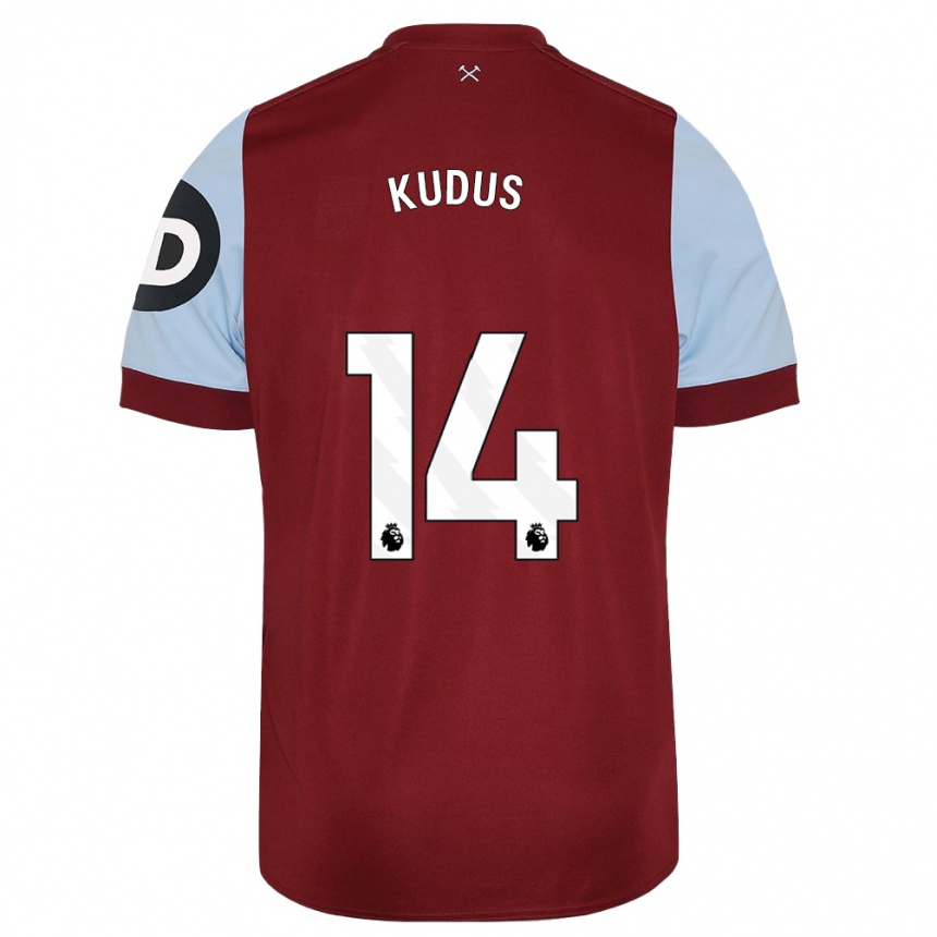 Hombre Fútbol Camiseta Mohammed Kudus #14 Granate 1ª Equipación 2023/24 México